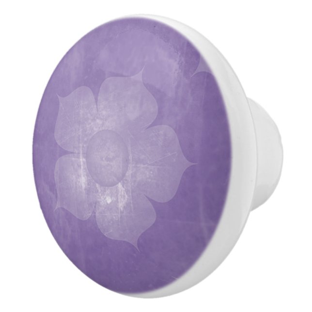 Purple Floral Ceramic Knob (Right)