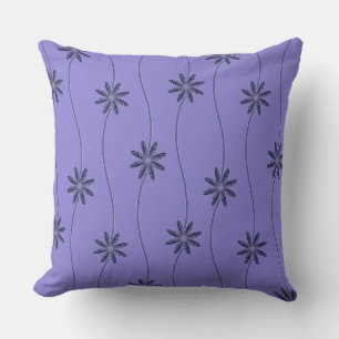 Purple Floral Chain Pattern Throw Pillow