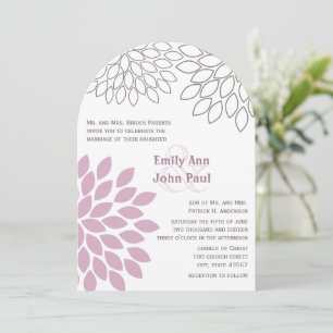 Purple Floral Chrysanthemum Wedding Invitations