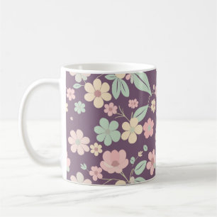Purple Floral Coffee Mug