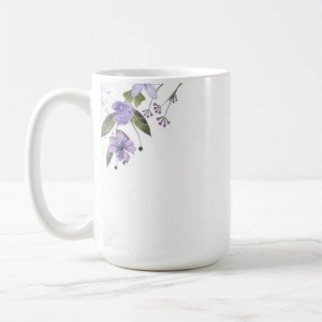 Purple Floral Coffee Mug (Left)