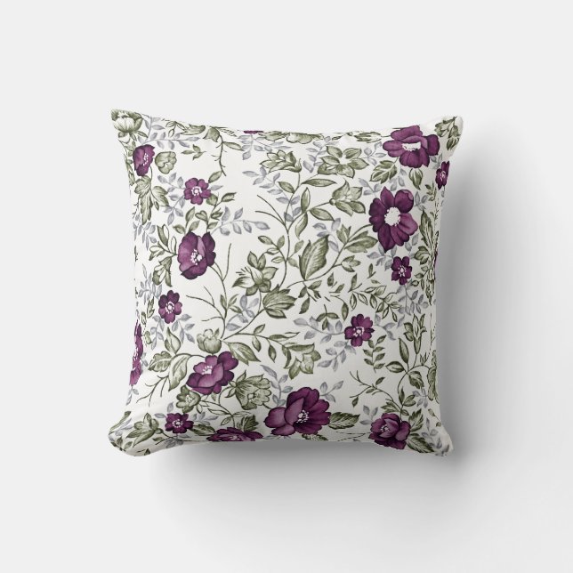 Purple Floral Cushion (Front)