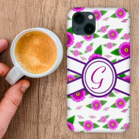 Purple floral customised monogram
