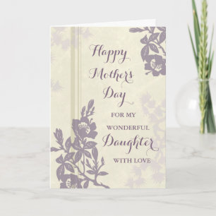 Purple Floral Daughter Happy Mother's Day Card