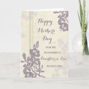 Purple Floral Daughter in Law Happy Mother's Day Card