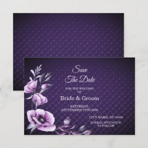 Purple Floral Decorative Pattern Save The Date