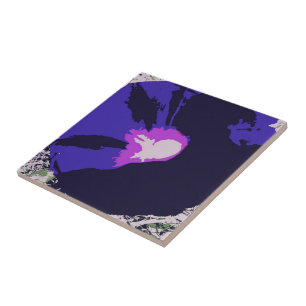 Purple Floral Decorative Tile
