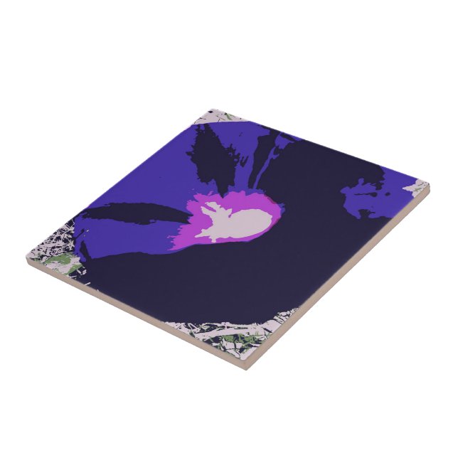 Purple Floral Decorative Tile (Side)