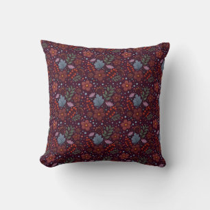 Purple floral design  cushion