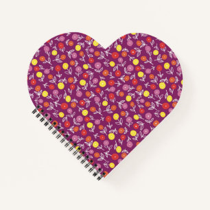 Purple Floral Ditsy Heart Notebook