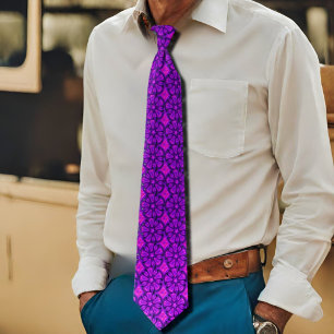 purple floral dream tie