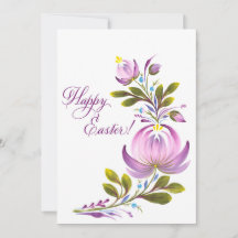 Purple Floral Easter Blessings