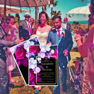 Purple Floral Elegant Formal  Wedding Rehearsal   