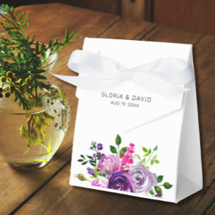 Purple Floral Elegant  Wedding  Favour Box