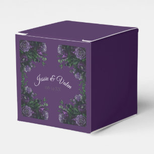 Purple Floral Elegant Wedding Gothic Favour Box