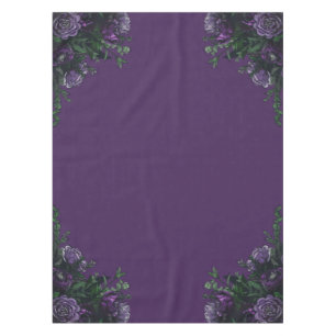 Purple Floral Elegant Wedding Tablecloth
