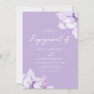 Purple Floral Engagement Party Invitation