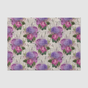 Purple Floral Ephemera Tissue Paper