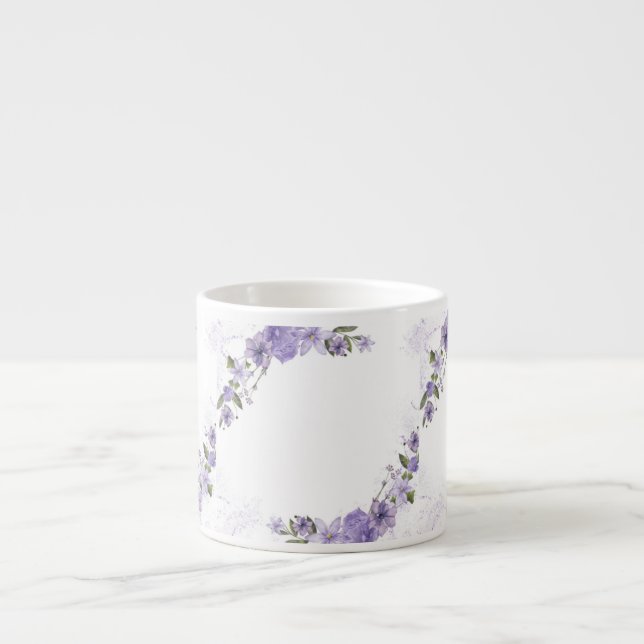 Purple Floral Espresso Cup (Front)