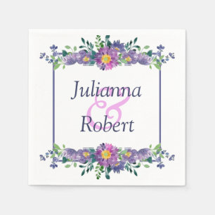 Purple floral frame  napkins