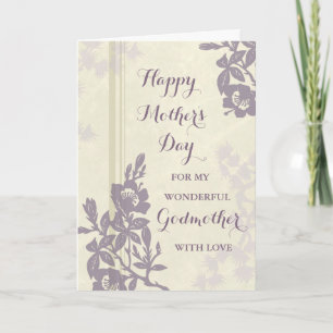 Purple Floral Godmother Happy Mother's Day Card