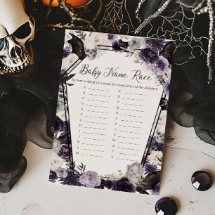 Purple Floral Gothic Baby Name Race Game