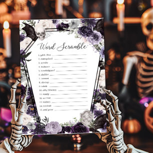 Purple Floral Gothic Word Scramble Game