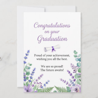 Purple Floral Graduation Card