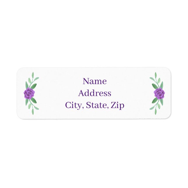 Purple Floral Greenery Foliage Address Labels (Front)