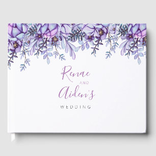 Purple floral Guest Book