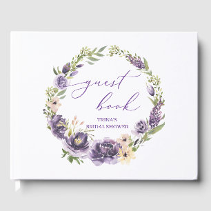 Purple Floral Guest Book