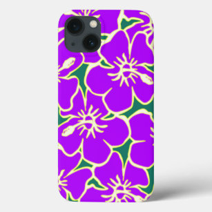 Purple Floral Hibiscus Hawaiian Flowers iPad Case