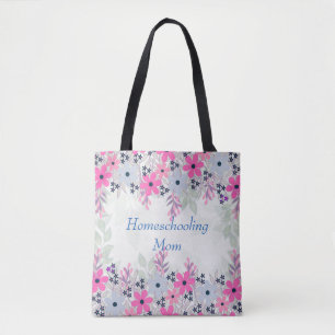 Purple Floral Homeschooling Mom Tote Bag