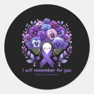 Purple Floral I Will Remember For You Heimerheimer Classic Round Sticker