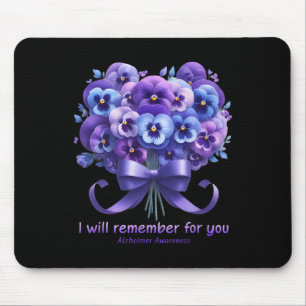 Purple Floral I Will Remember For You Heimerheimer Mouse Pad