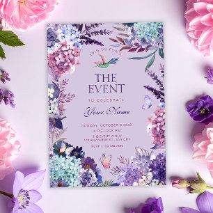 Purple floral invitation