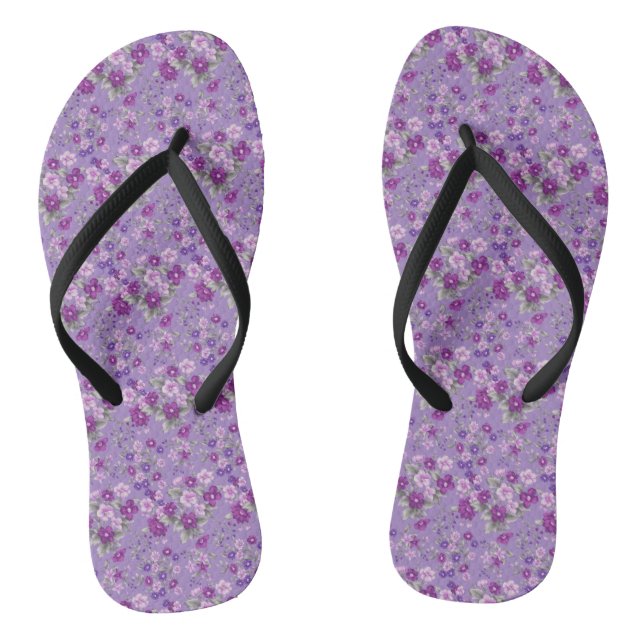 Purple Floral  Jandals (Footbed)