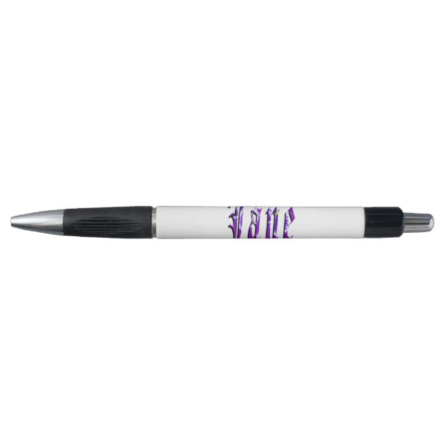 Purple Floral Jane Name, Girls Pen (Front)