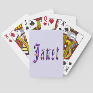 Purple Floral Janet Name,  Playing Cards