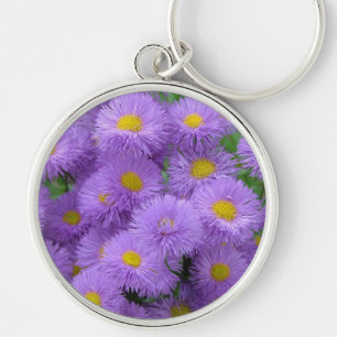 Purple Floral Key Ring