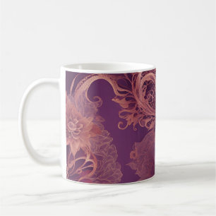 Purple Floral Lace AI art Coffee Mug