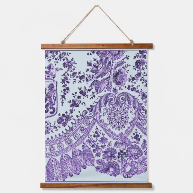 Purple Floral Lace Hanging Tapestry (Front)