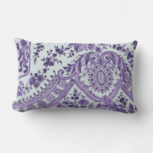 Purple Floral Lace Lumbar Cushion