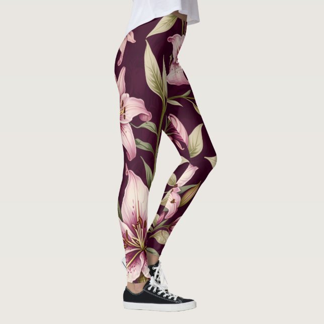 Purple Floral Leggings (Right)
