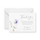 Purple Floral Lily Sympathy Thank You Card
