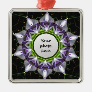 Purple Floral Mandala Kaleidoscope Art Metal Tree Decoration