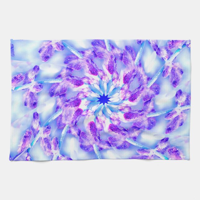 Purple Floral Mandala Tea Towel (Horizontal)