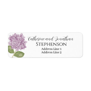Purple Floral Married Couple Return Address Labels