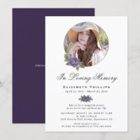 Purple Floral Memorial Service Funeral Photo