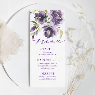 Purple Floral Menu